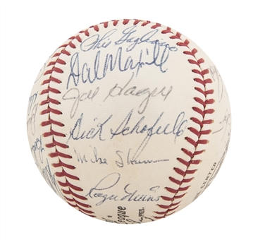 1968 St. Louis Cardinals Team Signed ONL Giles Baseball With Maris, Gibson & Cepeda (Autry LOA & Beckett PreCert)